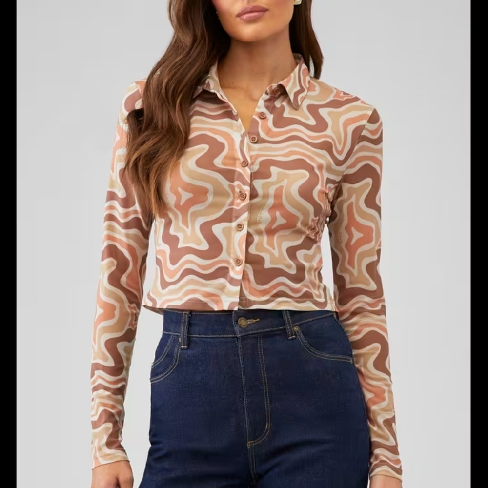 THE KRIPT swoosh shirt in multi Size Small